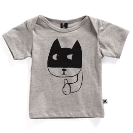 Minti S14 Baby Tee Happy Cat Grey